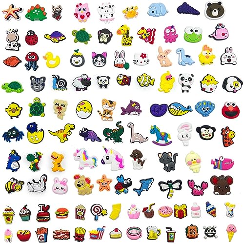 Tyidalin 100 Stück Jibbitz Anstecker Schuh Charms Stecker Schuhanstecker Sticker Geschenke für Erwachsene, Jungen und Mädchen von Tyidalin