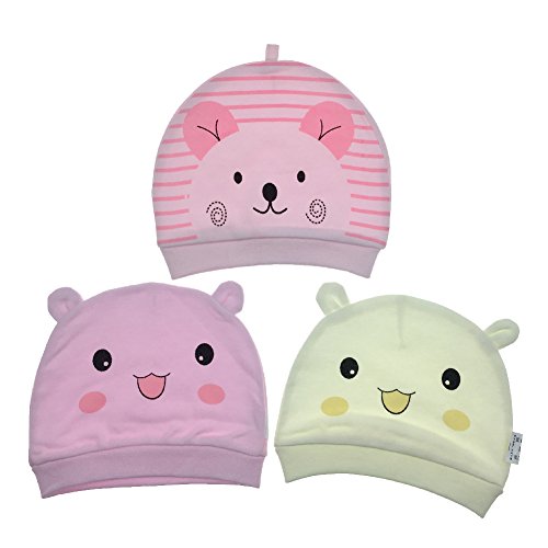 Tyidalin 3 Stücke Baby Mütze Neugeborene Unisex Mützchen 100% Baumwolle Hüte Gestreifte Beanie Babymütze Kleine Raupe Geburtsgeschenk Für Baby Mädchen Jungen von Tyidalin