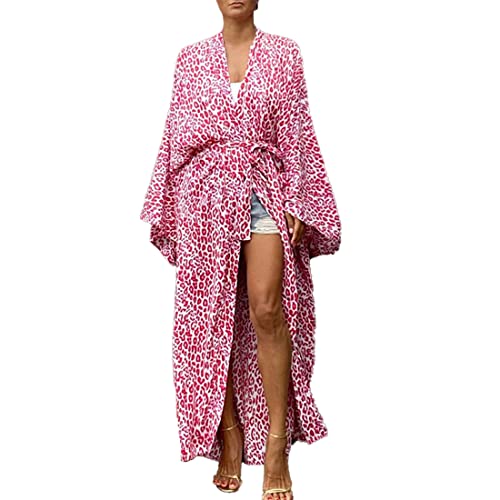 Tyidalin Damen Kimono Cardigan Sommer Strandkleid Lang Strandponcho Maxi Pareo Blumendruck (Farbe 15, Einheitsgröße) von Tyidalin