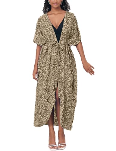 Tyidalin Damen Kimono Cardigan Sommer Strandkleid Lang Strandponcho Maxi Pareo Blumendruck (Farbe 16, Einheitsgröße) von Tyidalin