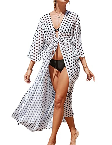 Tyidalin Damen Spitzen Cardigan Sommer Maxi Lang Strandkleid Strandponcho Pareo Elegant (Farbe 17, Einheitsgröße) von Tyidalin