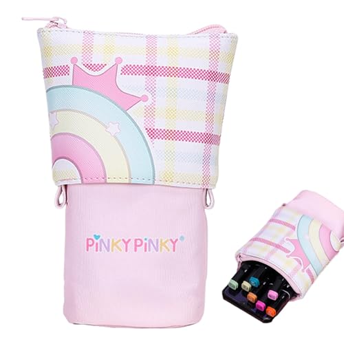 Tyinerc Federmäppchen mit Reißverschluss, Federmäppchen mit Reißverschluss – vielseitiges Federmäppchen, Federmäppchen, Federmäppchen mit Reißverschluss, groß, Rosa, Se référer au descriptif, Siehe von Tyinerc