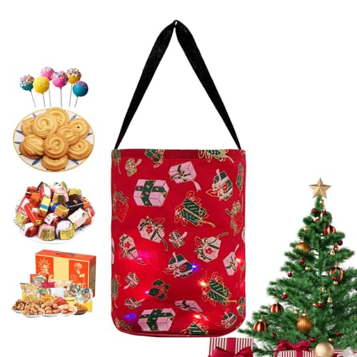 Tyinerc Leuchttüten für Süßigkeiten oder Leckereien, leuchtende Halloween-Tüten | Wiederverwendbare Weihnachtsparty-Tüten | Wiederverwendbare Weihnachtsfeiertüten, Polyester-Weihnachtsbedarf, von Tyinerc