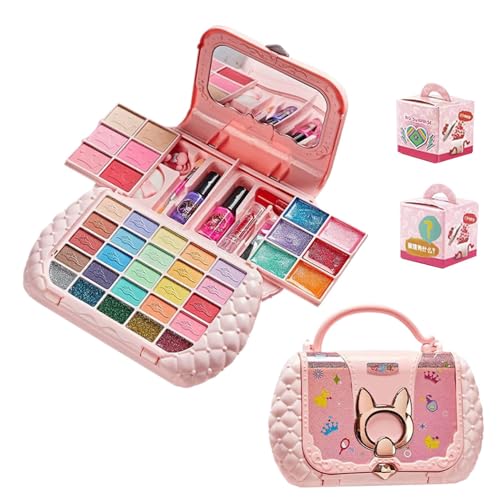 Tyinerc Make-up-Set für Make-up-Set, waschbar, echtes Kosmetik-Spielzeug-Set | Echtes Make-up-Set für kleine Mädchen, Make-up-Set mit Spiegeln für von Tyinerc