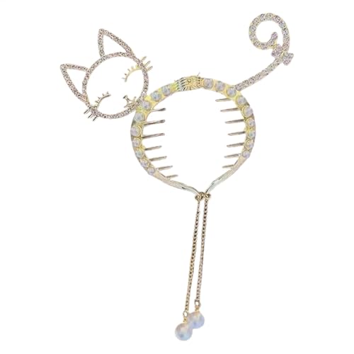 Tyinerc Schmuck Strass Haarklammern,Strass Pferdeschwanzhalter Haarklammern | Lange Quasten Haarklammern - Cartoon-Strass-Haarklammer, Pferdeschwanz-Strass-Styling-Clip für Mädchen von Tyinerc