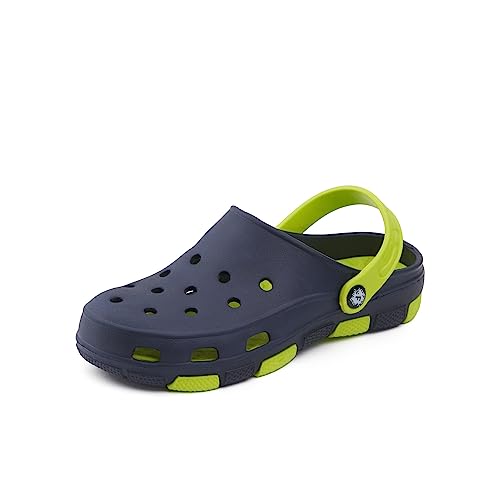 Tymar Kinder Gartenclogs Eva Strandschuhe Schwimmbadschuhe Mädchen Jungen Clogs (Dunkelblau/Grün, 36 EU) von Tymar