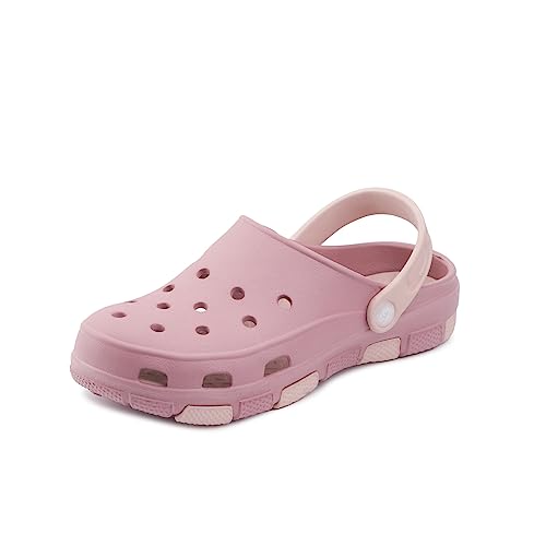 Tymar Kinder Gartenclogs Eva Strandschuhe Schwimmbadschuhe Mädchen Jungen Clogs (Rosa/Beige, 29/30 EU) von Tymar