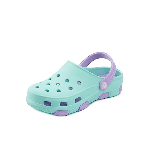 Tymar Kinder Gartenclogs Eva Strandschuhe Schwimmbadschuhe Mädchen Jungen Clogs (Türkis/Violett, 26/27 EU) von Tymar