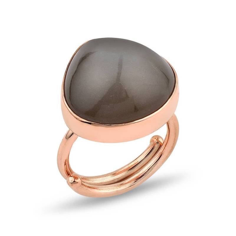 Große Mondstein Silber Verstellbarring Rose Vergoldet - Dunkelgrau La Luna Sammlung Geschenk Für Sie von Tymatik