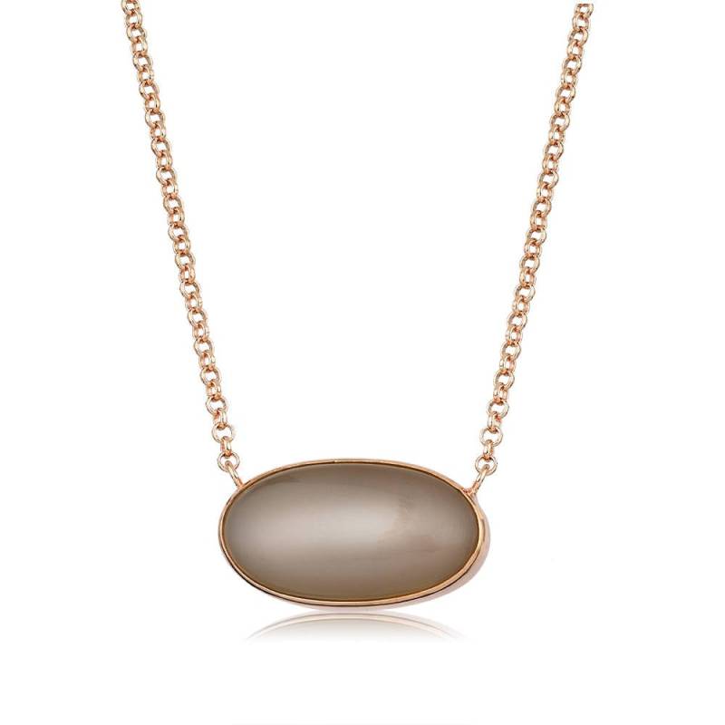 Große Steinmetze Silberne Halskette Rose Gold Plated-Cream La Luna Sammlung Geschenk Für Sie von Tymatik