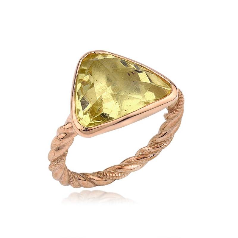 Silber Zitrone Topas Ring - Rose Gold " Cornelia Collection Geschenk Für Sie von Tymatik