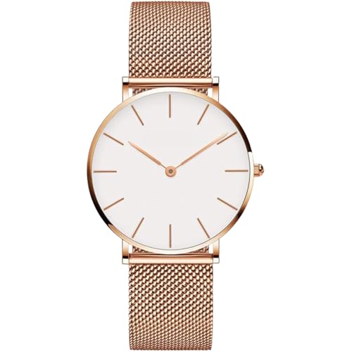 Tyme Ibiza Damen Uhr Analog Quarz Wasserdicht Armbanduhr Mesh Ultradünne Damenuhr in Geschenkbox (Roségoldfarben) von Tyme