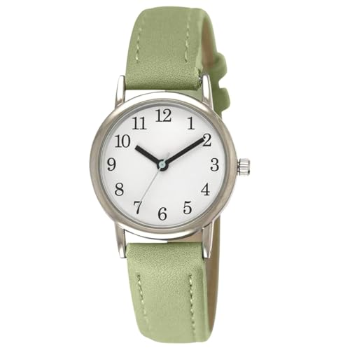 Tyme Santorini Damen Uhr Analog Quarz für Frauen Wasserdicht mit Lederarmband und klein Ziffernblatt Datum Elegant Damenuhren in Geschenkbox (Grün) von Tyme