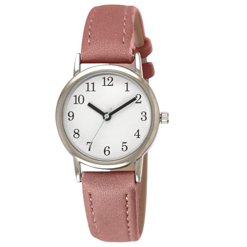 Tyme Santorini Damen Uhr Analog Quarz für Frauen Wasserdicht mit Lederarmband und klein Ziffernblatt Datum Elegant Damenuhren in Geschenkbox (Rosa) von Tyme