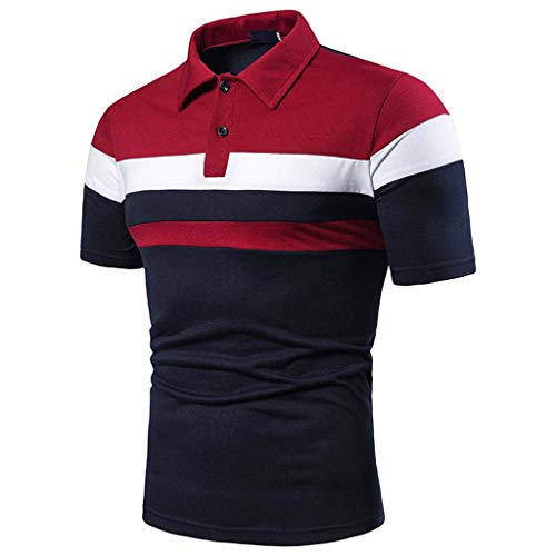 Herren Poloshirt Patchwork Basic Polohemd Sommerhemd Herren Hemd Regular Fit Poloshirts Kurzarm Tshirts Sommer Men's Polo Shirt Business Casual große Größen Menswear Freizeithemd von Tyoby