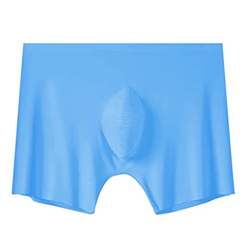 Tyoby Herren Unterwäsche Ice Silk Ultra-Silky Unterhosen Männer String Baumwolle Sexy Tanga Wrestling Slip Jockstrap Dessous Low Rise G-Strings Schlüpfer Einfarbig Sport Boxersshorts, Blau, 3XL von Tyoby