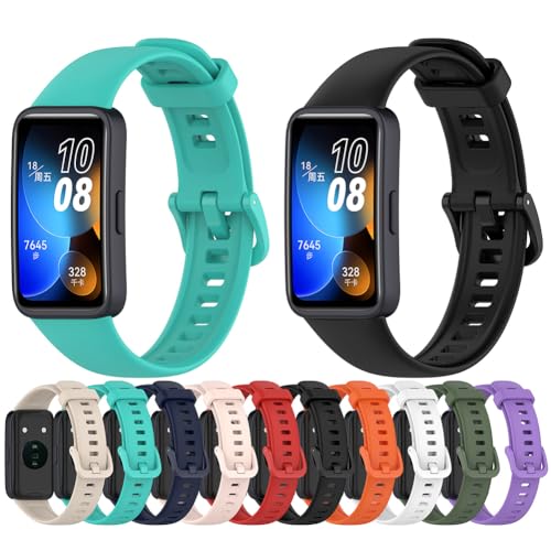 Tyogeephy Armbänder Kompatibel mit Huawei band 9/band 9 NFC, Sportarmband Silikonarmband Ersatzarmbänder für Huawei Band 8/band 8 NFC, Männer/Frauen von Tyogeephy