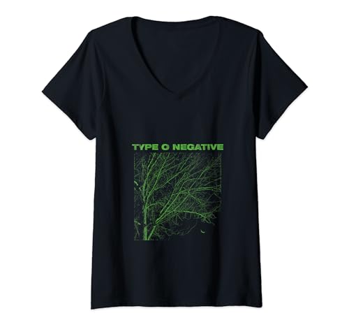Damen Type O Negative Tree Black T-Shirt mit V-Ausschnitt von Type O Negative