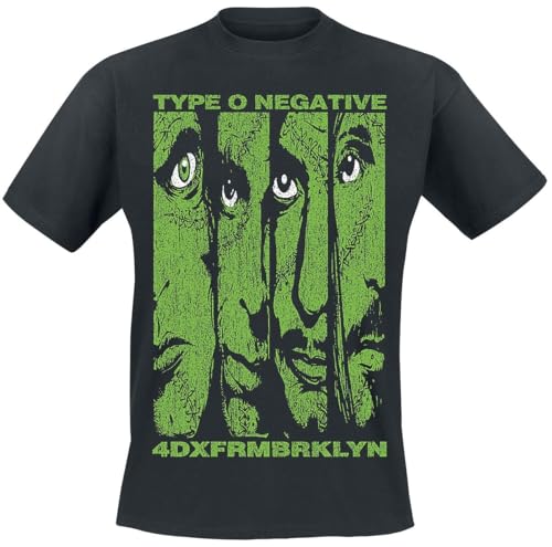 Type O Negative Faces Männer T-Shirt schwarz M 100% Baumwolle Band-Merch, Bands von Type O Negative
