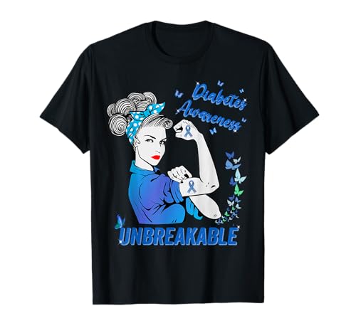 Type 1 Unbreakable Diabetes Awareness Monat T1D Damen T-Shirt von Type Onederful Diabetes Warrior Awareness T1D Mom