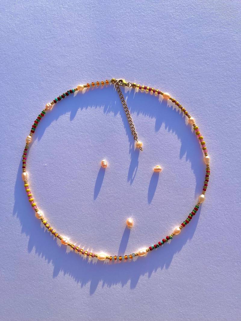 Warmer Herbst Farbyp-Schmuck Als Tragbare Palette, Süßwasserperlen Und Edelstahl von TypeBeadsStudio