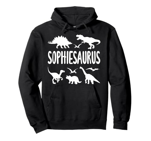 Dinosaurier T Rex Sophie Sophiesaurus Mädchen Dino Name Pullover Hoodie von Types Of Dinosaurs Themed Birthday Co.