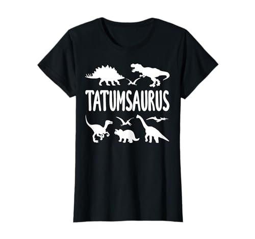 Dinosaurier T Rex Tatum Tatumsaurus Mädchen Dino Name T-Shirt von Types Of Dinosaurs Themed Birthday Co.