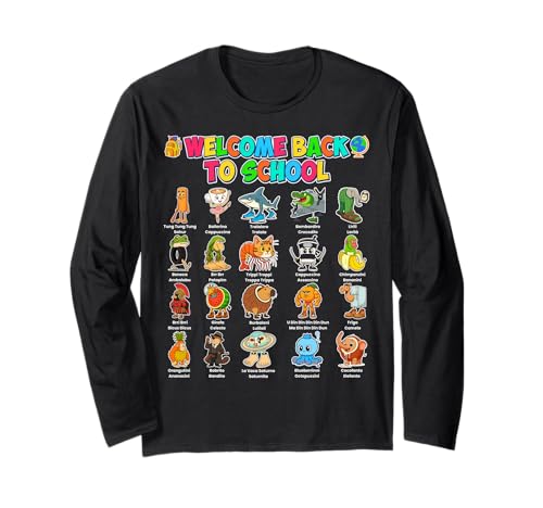 Willkommen zurück in die Schule Italian Brainrot Back to School Kids Langarmshirt Willkommen zurück in die Schule Italian Brainrot Back to School Kids Langarmshirt von Types of Italian Brainrot First Day Of School Tee