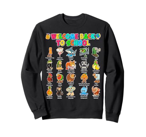 Willkommen zurück in die Schule Italian Brainrot Back to School Kids Sweatshirt Willkommen zurück in die Schule Italian Brainrot Back to School Kids Sweatshirt von Types of Italian Brainrot First Day Of School Tee