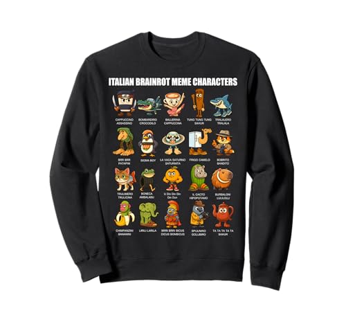 Italienische Brainrot Meme Compilation Charakter Handgezeichnete Kinder Sweatshirt Italienische Brainrot Meme Compilation Charakter Handgezeichnete Kinder Sweatshirt von Types of Italian Brainrot Funny Internet Humor
