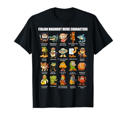 Italienische Brainrot Meme Compilation Charakter Handgezeichnete Kinder T-Shirt Italienische Brainrot Meme Compilation Charakter Handgezeichnete Kinder T-Shirt von Types of Italian Brainrot Funny Internet Humor