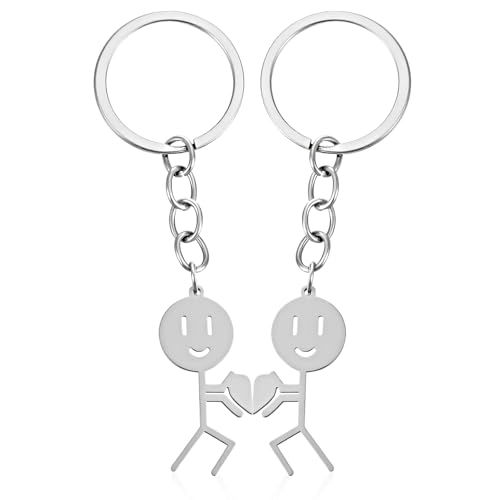 Tyqour 2 Stück Lustig Partner Schlüsselanhänger Geschenk Paare Pärchen Paar Geschenke Partner Beste Freundin Geburtstag Jahrestag Geschenk für Sie Ihn Frauen Liebesgeschenke Freund Geburtstagsgeschenk von Tyqour