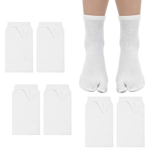 Tyqour 3 Paar Unisex Tabi Flip Flop Socken Weiß Zehensocken Sportsocken Elastische Socken Tabi Socke Unisex Baumwolle Elastische Socke für Damen und Herren Größe 36-44 von Tyqour