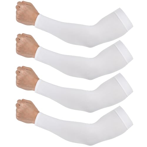 Tyqour 4 Paar Ärmlinge für Herren Damen UPF 50+ UV-Schutz Armlinge Gaming Arm Sleeve Unisex Armstulpen Volleyball Kompression Armschoner Sonnenschutz für Radfahren Volleyball Tattoos von Tyqour