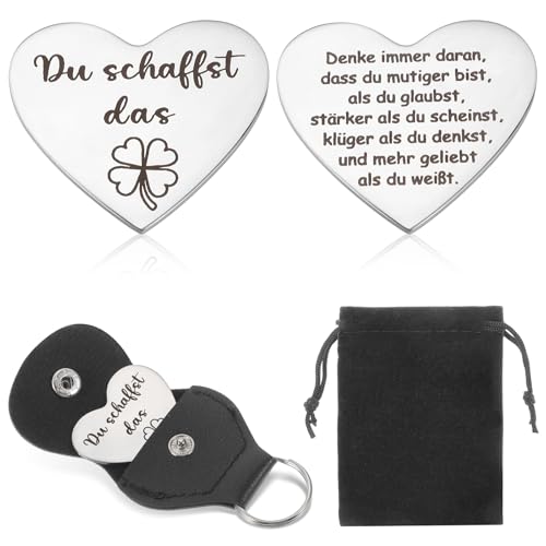 Tyqour Glücksbringer Prüfung Mutmacher Geschenk Du Schaffst Das Edelstahl Doppelseitig Kleeblatt Viel Glück Prüfung Glücksbringer Viel Erfolg Schulanfang Aufmunterung Geschenke Motivationsgeschenke von Tyqour
