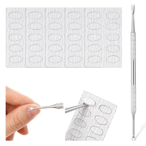 Tyqour Nagelhautschieber mit Gabel Doppelendig Nagelhautschieber mit Selbstklebend Schleifpapier Cuticle Pusher Sandpaper Nagelschieber Maniküre Profi Nagelhautschneider Werkzeug für Maniküre Pediküre Tyqour Nagelhautschieber mit Gabel Doppelendig Nagelhautschieber mit Selbstklebend Schleifpapier Cuticle Pusher Sandpaper Nagelschieber Maniküre Profi Nagelhautschneider Werkzeug für Maniküre Pediküre von Tyqour