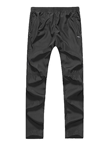 Tyraptor Herren Leicht Hose ohne Futter Sporthose Jogginghose Freizeit Sommer Frühling Regular Fit Schwarz von Tyraptor