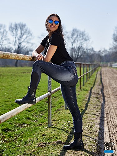Reithose Elli Jeans Stoned Wash Schwarz Gräulich Damenreithose Voll Grip + Schlupf 36 80 40 42 44 46 48 Tyssons Breeches ! (48) von Tysons Breeches