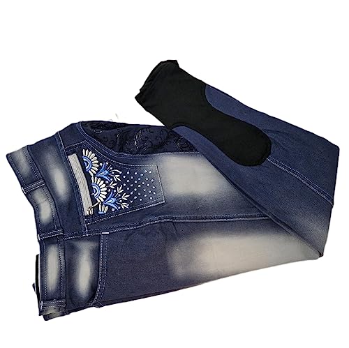 Tysons Breeches Jeans Reithose Reiterhose Jeansreithose Salina Silicon Grip Vollbesatz Stick Strass Schlupf Blau Stoned Washed 36 38 40 42 44 46 48 (46) von Tysons Breeches