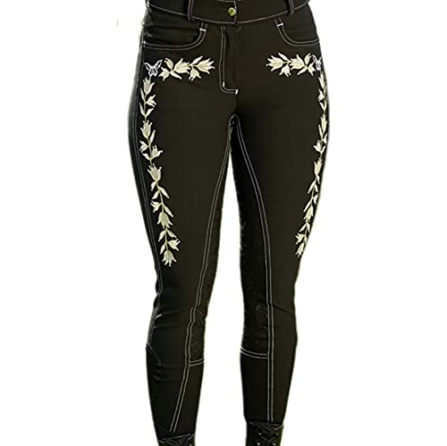 Tysons Breeches Vollbesatz Grip Reithose Florence Stickerei Schwarz Hochbund 36 38 40 42 Reiterhose (36) von Tysons Breeches
