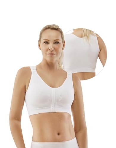 CAREFIX Bree Front Closure Bra - Post-OP Bra with Adjustable Straps for Breast Reduction, Augmentation, Mastectomy, Weiss/opulenter Garten, XXX-Large von TYTEX