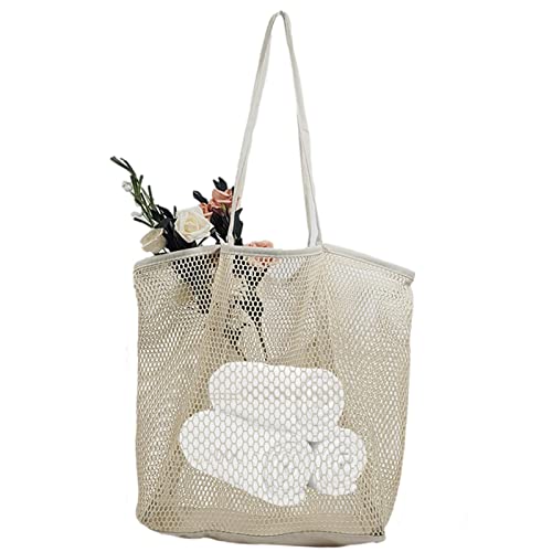 Tytlyworth Strand-Mesh-Tasche, Mesh-Strandtasche für Damen, Sanddichte Strandtaschen für Frauen, Mesh-Strandtaschen, Pooltasche Strand-Essentials von Tytlyworth