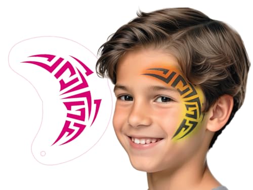 TyToo Gesichtsmalerei Face Paint Schablonen für Kinder - Wiederverwendbar & Hautfreundlich | Schminkschablonen für Kinderschminken, Karneval, Halloween & Glitzer Tattoos (Maori) von Tytoo