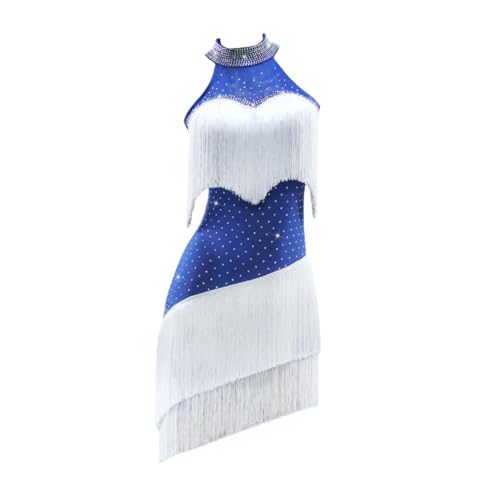 Damen Latein Tanzkleid, Mädchen Quaste Standard Party Tanzkostüme Strass Rückenfrei Ballett Latein Rumba Samba Kleid Röcke Übungsoutfit Tanzbekleidung,Blau,L Damen Latein Tanzkleid, Mädchen Quaste Standard Party Tanzkostüme Strass Rückenfrei Ballett Latein Rumba Samba Kleid Röcke Übungsoutfit Tanzbekleidung,Blau,L von Tytyozay