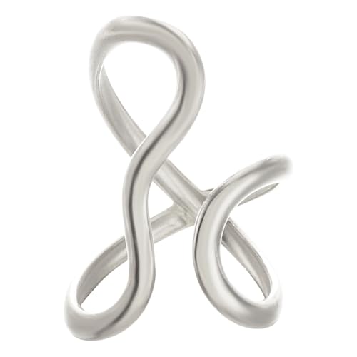 Tyuffghet Verlobungsring Damen Trauringe Damenmode Beliebte Stil Linien Offener Ring Beliebter Edelstahlring (Light Gray, One Size) von Tyuffghet