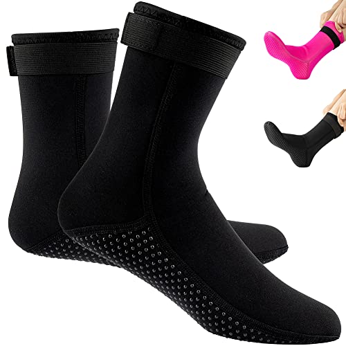 Tyuodna 3mm Neoprensocken,rutschfeste Tauchsocken für Erwachsene Damen Herren,Dicke Schwimmsocken,wasserdichte Socken zum Schnorcheln,Schwimmen,Surfen,Segeln,Kajakfahren Wassersport(Schwarz,S-M) von Tyuodna