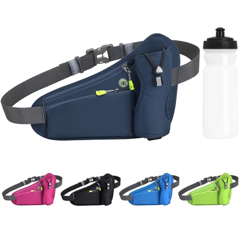 Tyuodna Laufgürtel Handy,Gürteltasche mit Flaschenhalter,Running Belt,Bauchtasche für Trinkflasche,Verstellbar Hüfttasche Damen und Herren,Trinkgürtel für Jogging (Grau+600ml Wasserkocher) von Tyuodna