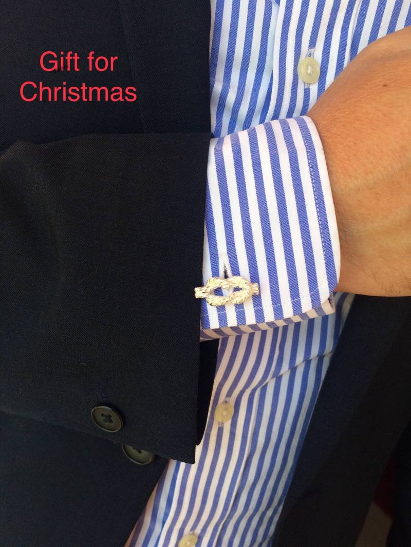 Manschettenknöpfe Mit Riffknoten, 925 Silber, Geschenk Für Ihn, Hochzeitsgeschenk, Manschettenknöpfe, Silberne Manschetten von TzenNikoletta