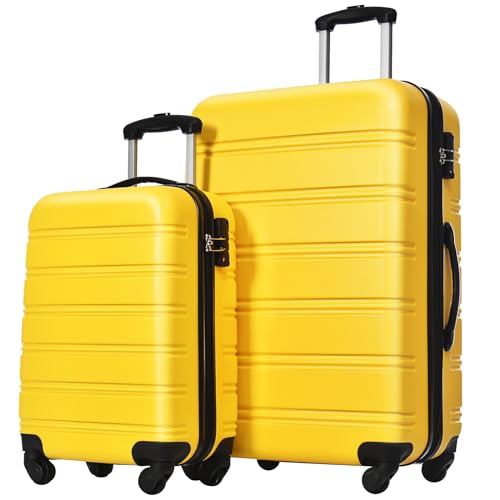 Tzou 2-teiliges Gepäck-Set mit Spinnrädern, TSA-Schloss, 50,8 cm + 71,1 cm Gepäck, erweiterbar, Hartschalenkoffer, Leichter Koffer für Outdoor, Reisen, Camping, Damen und Herren, Farbe ändern, von Tzou