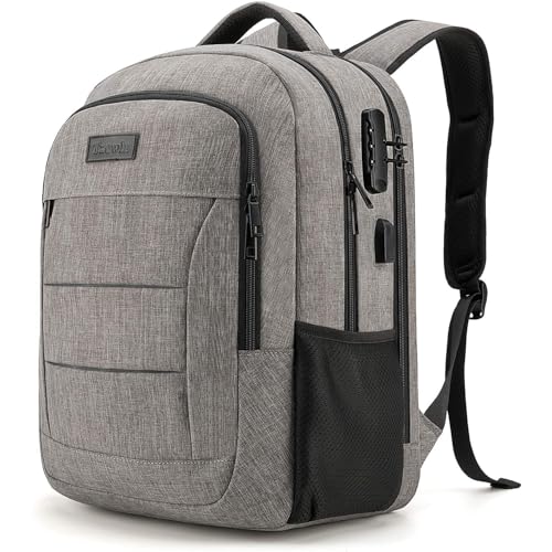 Laptop Rucksack Herren, Extra Großer Rucksäcke Arbeit Tasche Damen Schultasche mit USB Ladeanschluss und Schloss passend 17/17,3 Zoll Laptop Notebook für Freizeit Job Schule Reisen Wandern Jungen von Tzowla